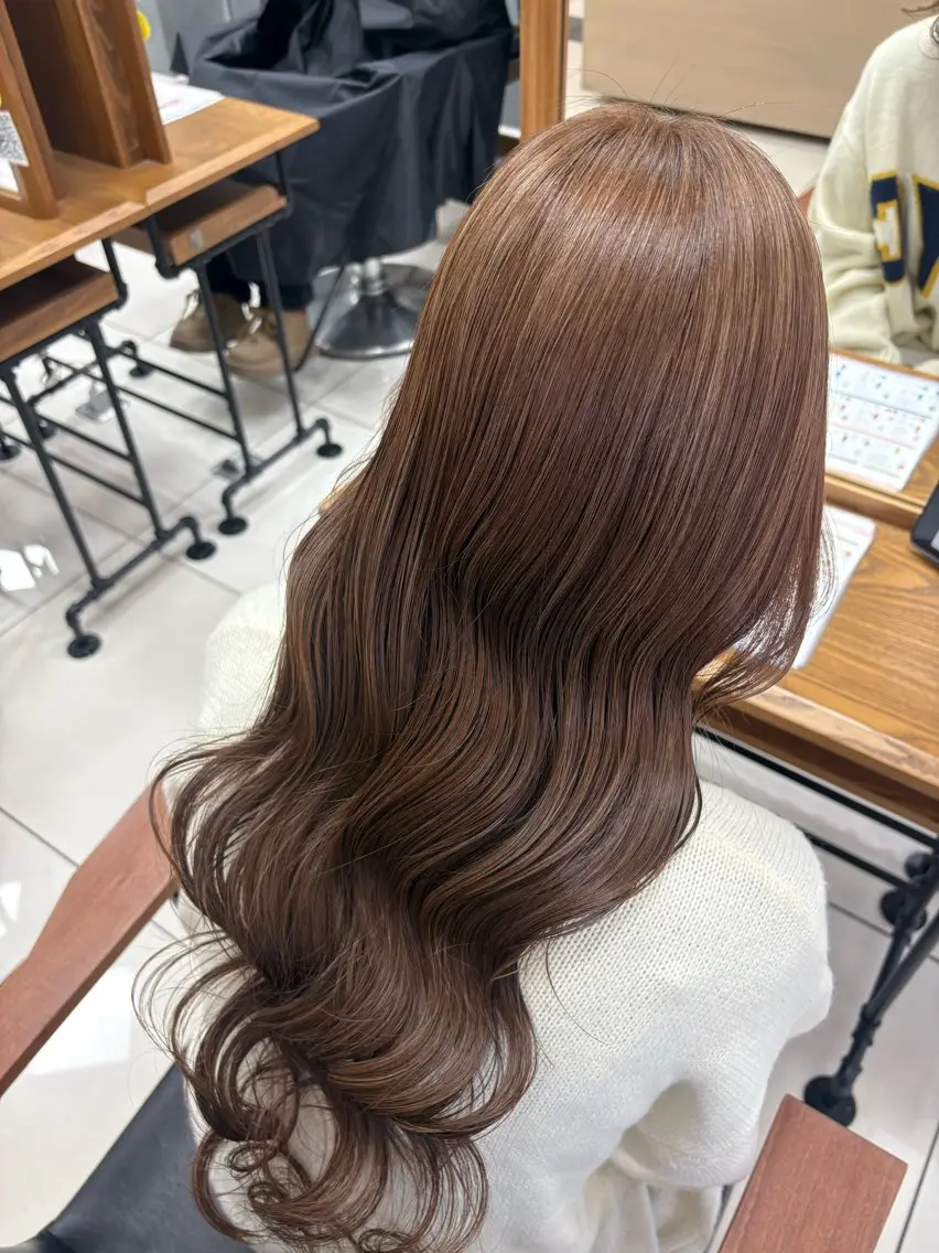 ロング ヘアカラー 艶髪/透明感カラー 🫧韓国ヘアのヘアスタイル