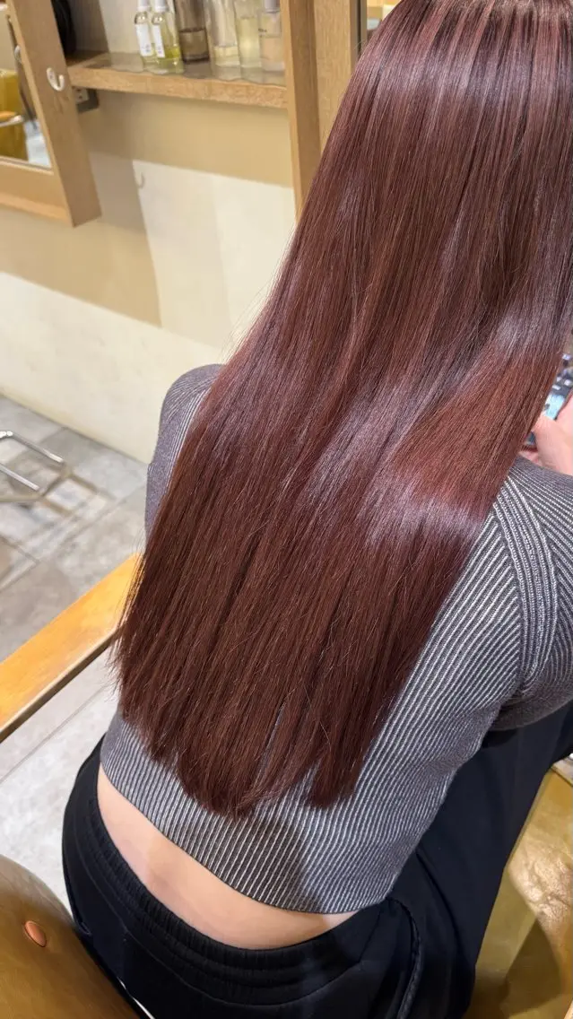 ロング カラー ヘアカラー トリートメント 艶カラー👾ブリーチ なし暖色👾ユースケのヘアスタイル