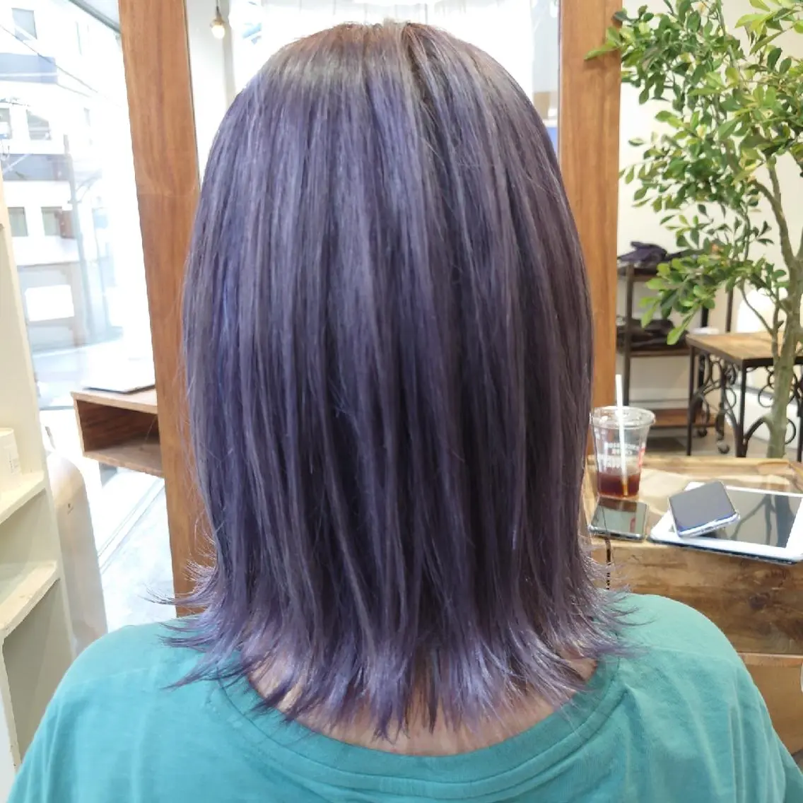 ミディアム パープルカラー ヘアカラー Roji 米田 真一のヘアスタイル