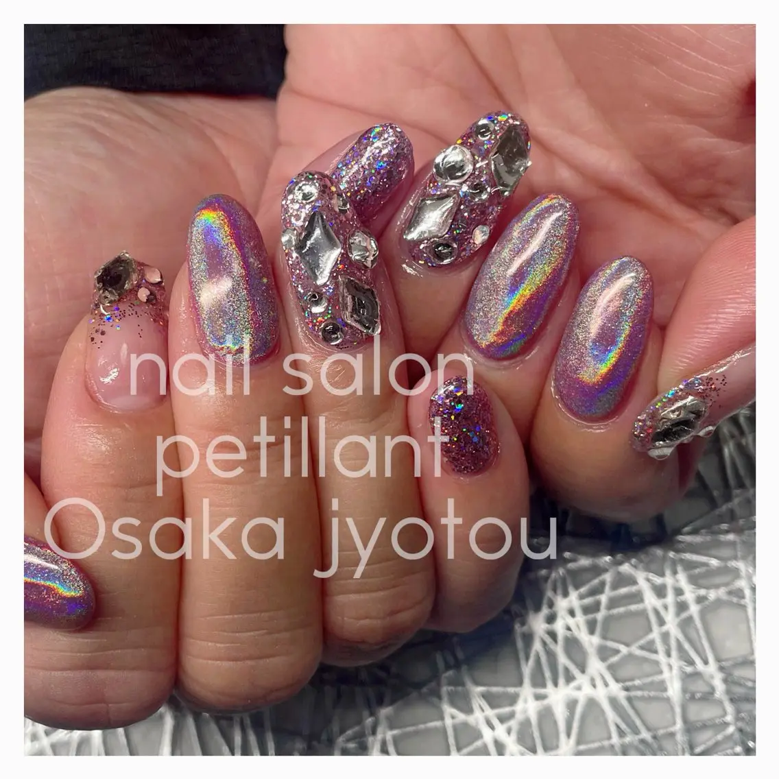 ネイル アートネイル オーロラネイル キラキラネイル 韓国ネイル ラメ(グリッター) nail salon petillantのネイルデザイン