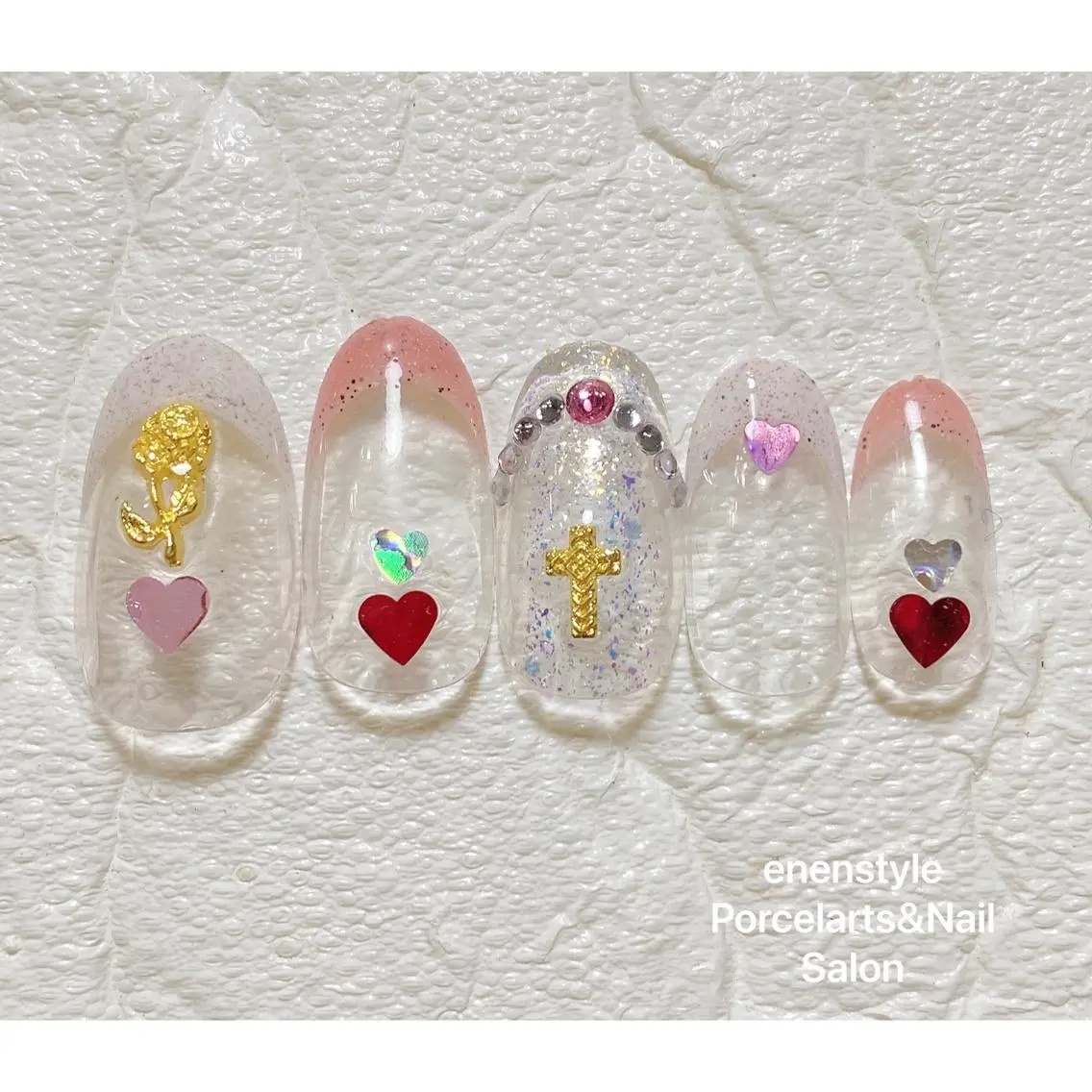 ミディアム ネイル ハンドネイル 🐾enen style 🐾のネイルデザイン