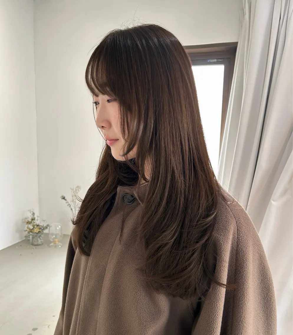 ロング カラー ヘアアレンジ ベージュカラー ラベンダーカラー ラベンダーベージュ レイヤーカット カット ヘアカラー 🎀suzuna 透明感colorのヘアスタイル