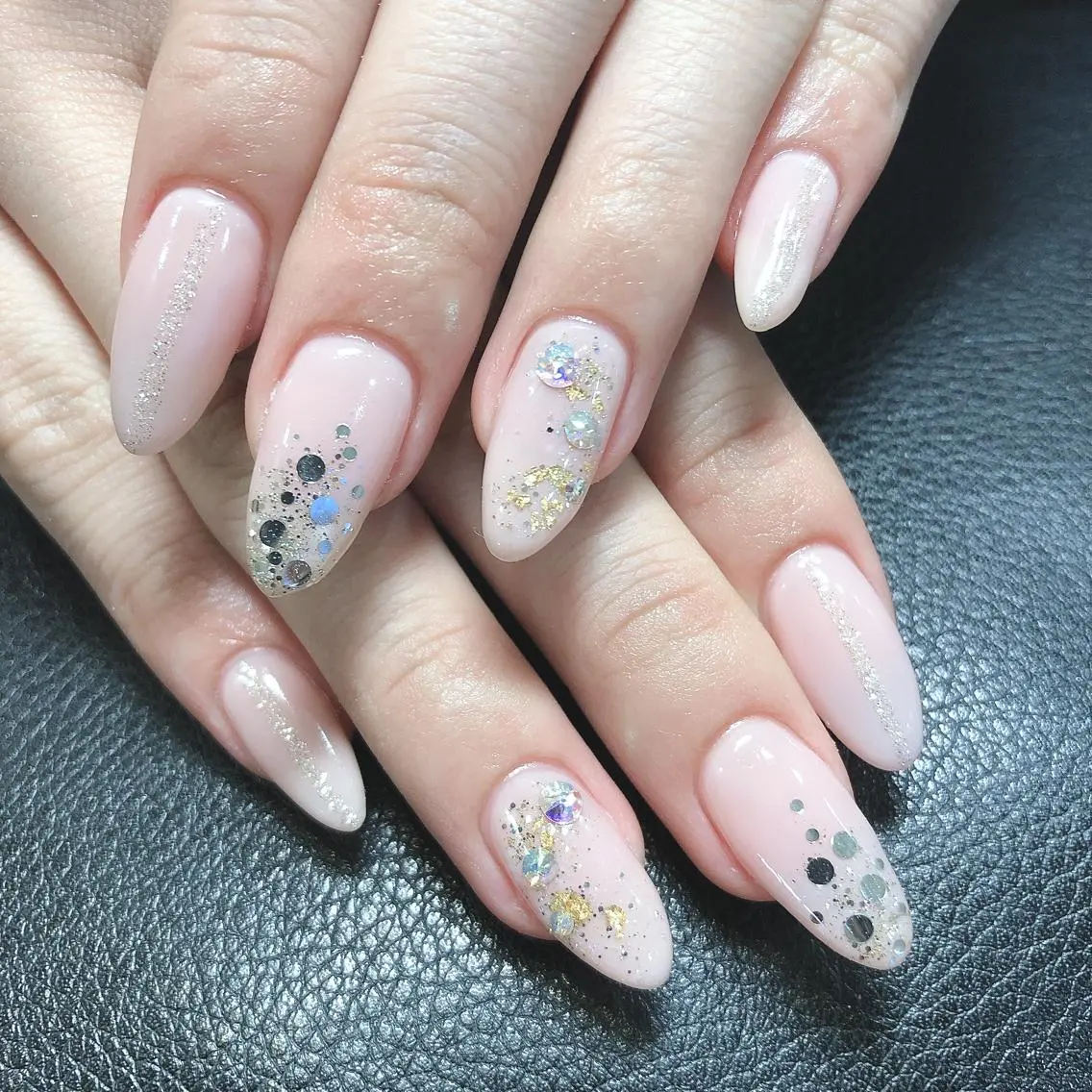 ネイル キラキラネイル ラメ(グリッター) ピンク Nail salon Stellaのネイルデザイン