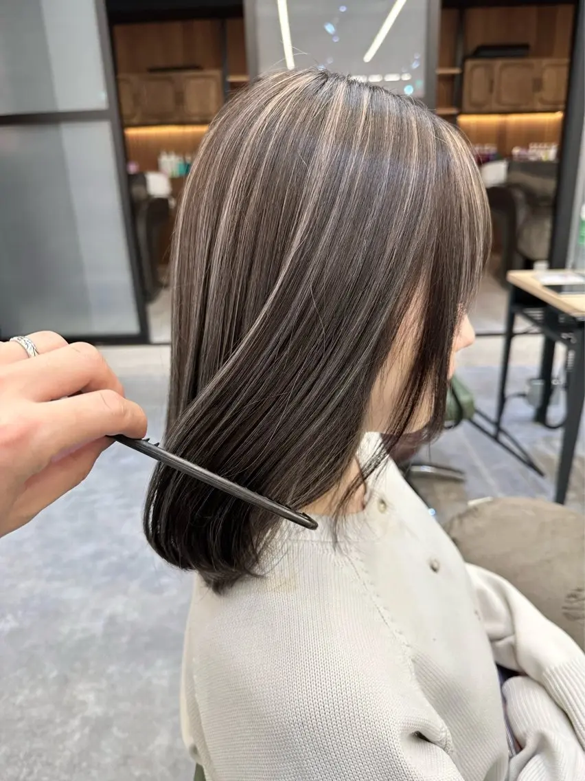 ミディアム 店長🌟小顔似合わせ デザインカラー◎古田のヘアスタイル