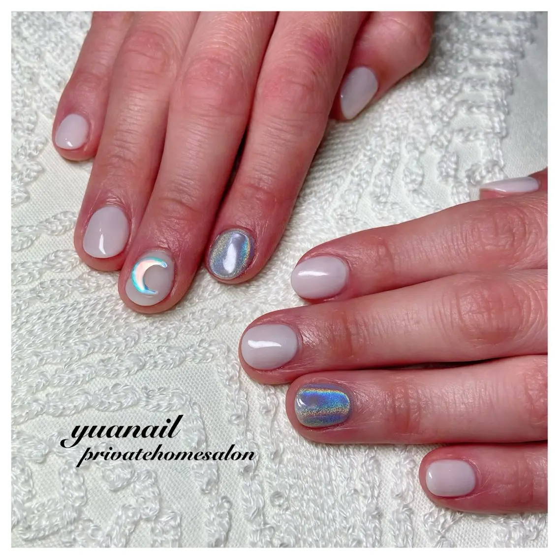 ネイル ミラーネイル 持ち込み ワンカラーネイル YÜA NAILのネイルデザイン