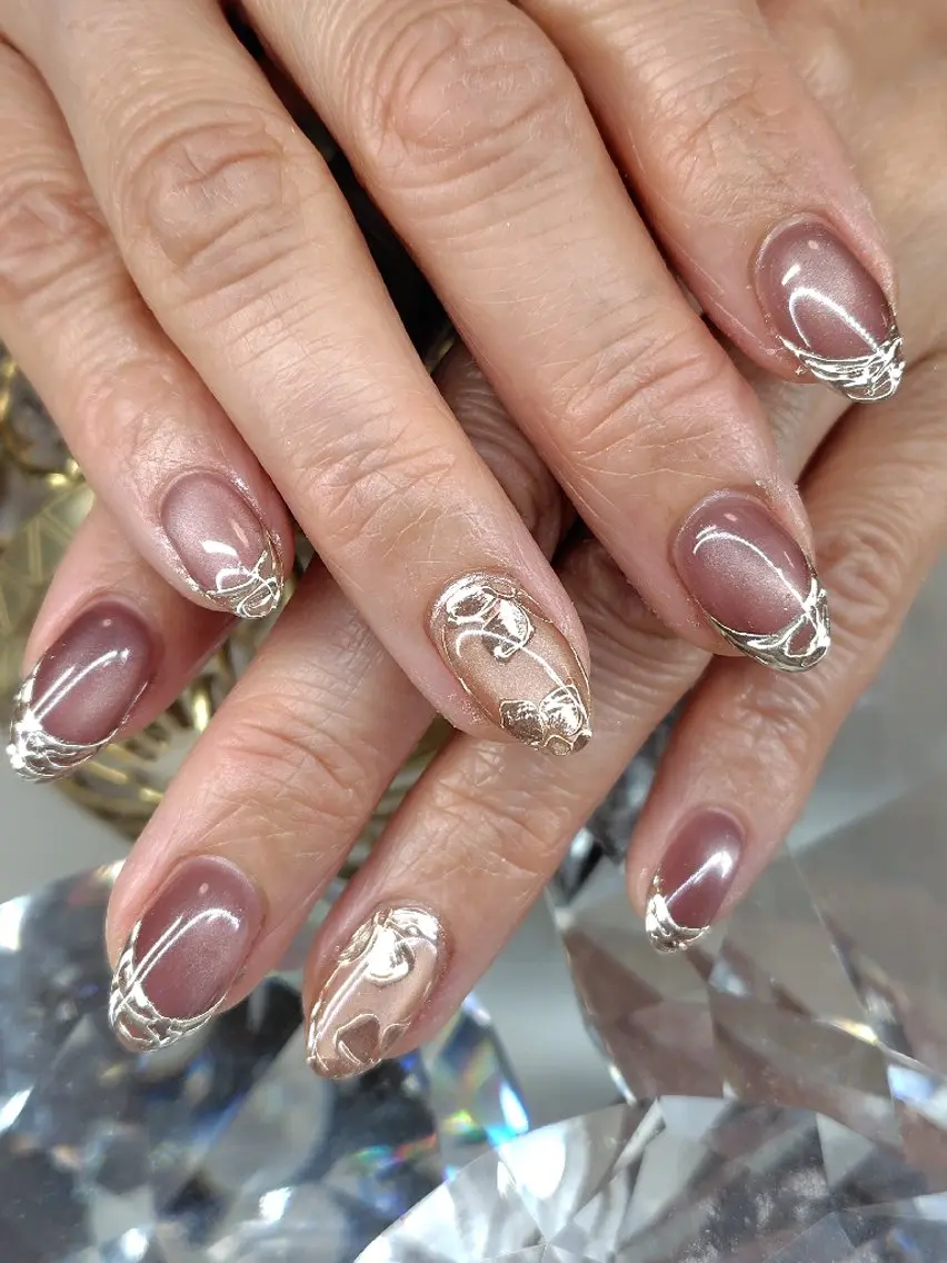 ネイル アートネイル マグネットネイル ミラーネイル My Nail Yukaのネイルデザイン