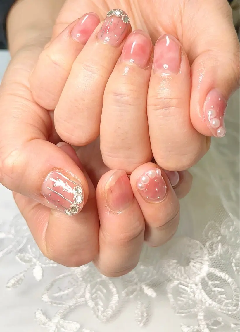 ネイル ニュアンスネイル ショートネイル 春ネイル ハンドネイル Nail Salon Repos【ルポ】のネイルデザイン