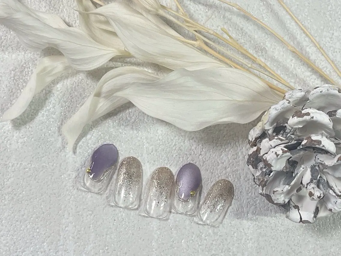 ネイル オーロラネイル フットネイル フレンチネイル ジェルネイル マグネットネイル ハンドネイル kiki nail &brow二子玉川のネイルデザイン