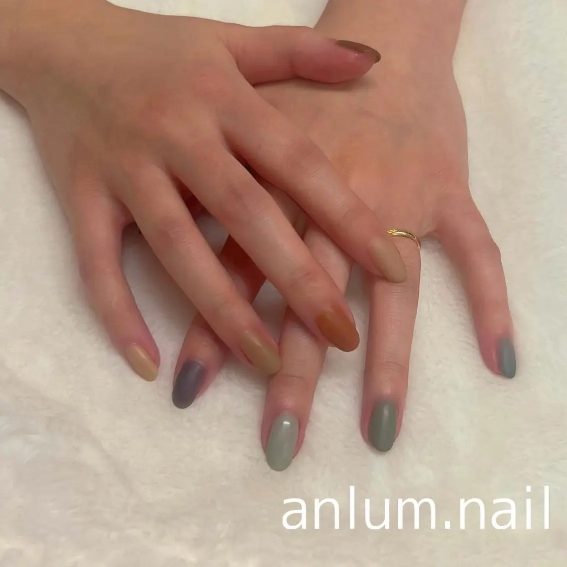 ネイル マットネイル ハンドネイル anlum.nail shuriのネイルデザイン