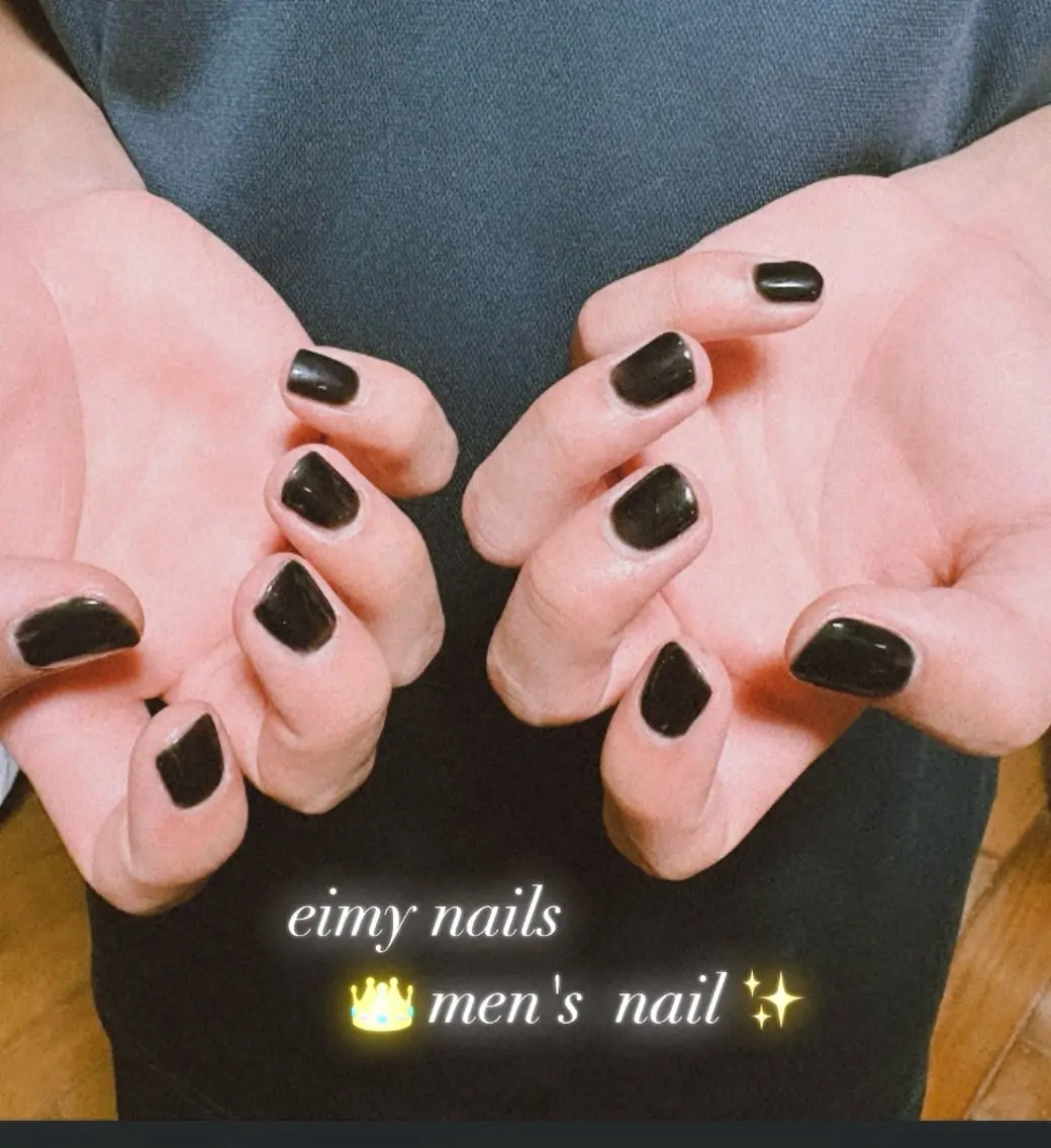 ネイル メンズネイル ワンカラーネイル 赤色 シンプルネイル ハンドネイル eimy nails♡のネイルデザイン