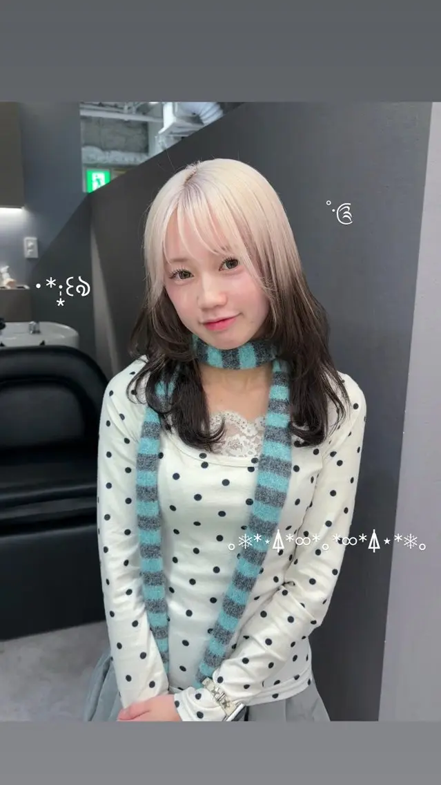 セミロング カラー ヘアカラー デザインカラー /rioのヘアスタイル