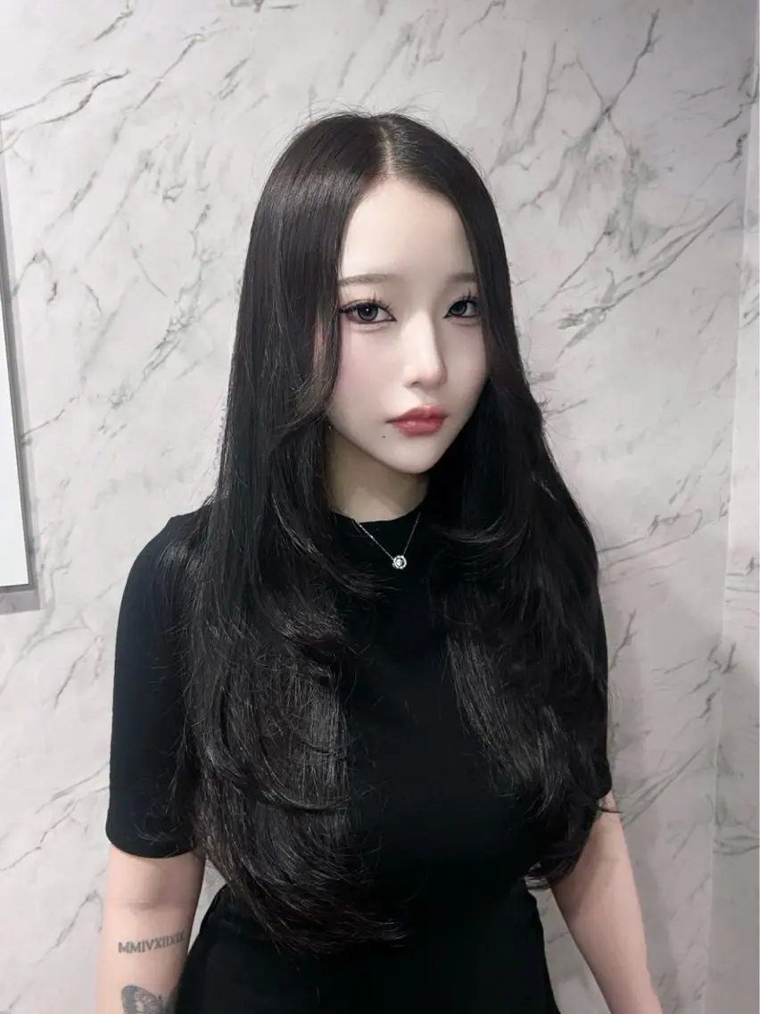 ロング カラー カット ヘアカラー HONO/韓国 ワンホン大阪エクステのヘアスタイル