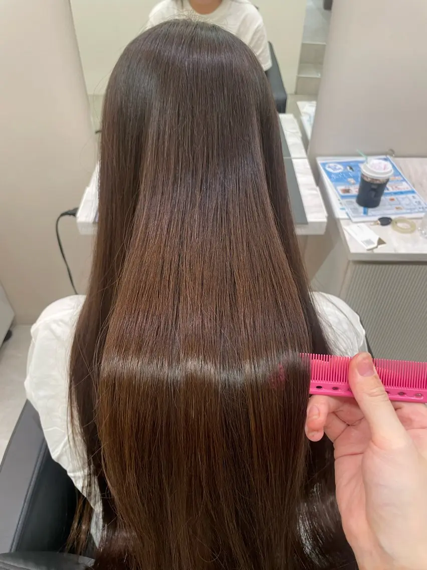 ロング カラー パーマ 縮毛矯正 藤原 さくらのヘアスタイル