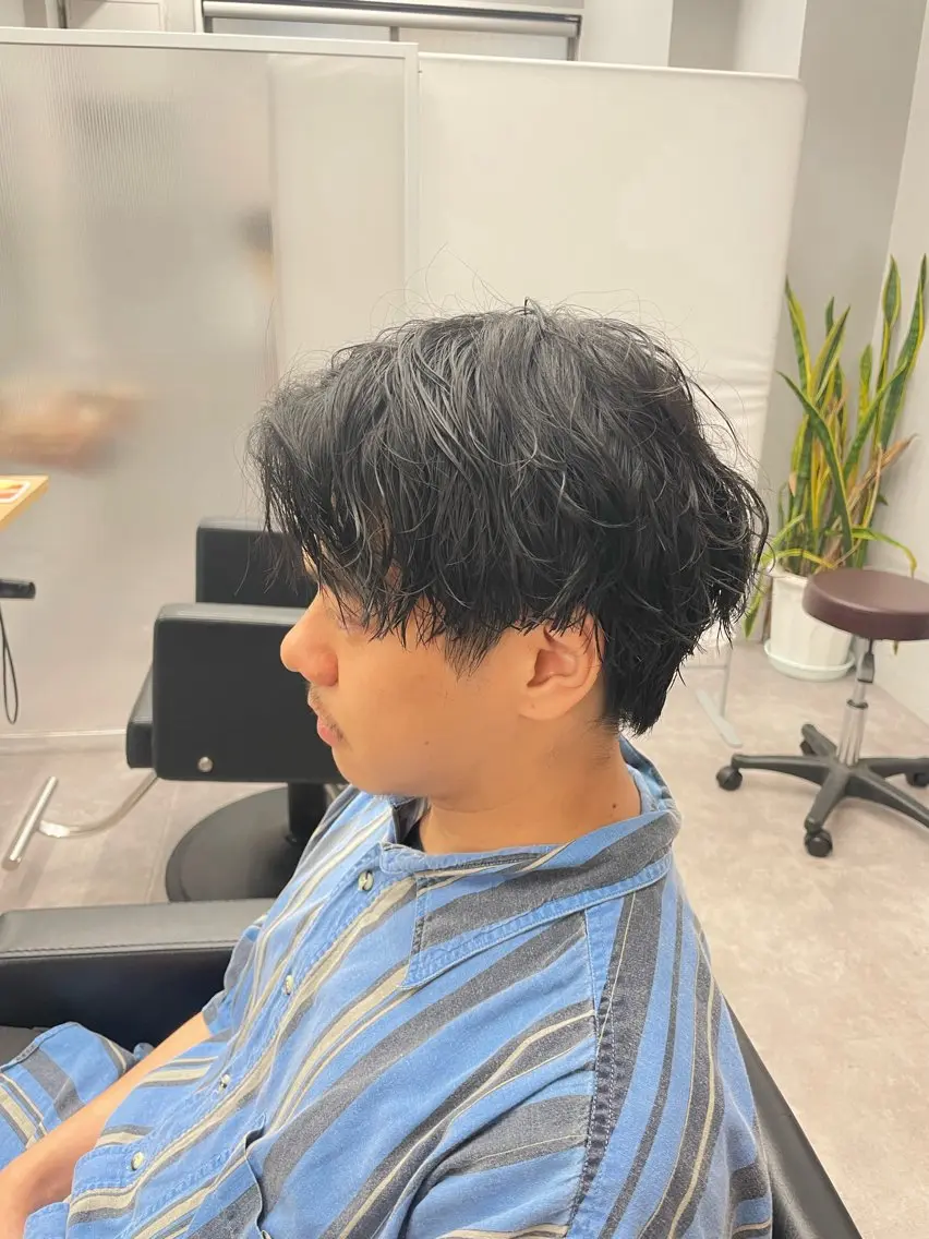 ショート パーマ メンズ カット パーマ 社会人向けパーマ 北千住No.1林和輝のヘアスタイル