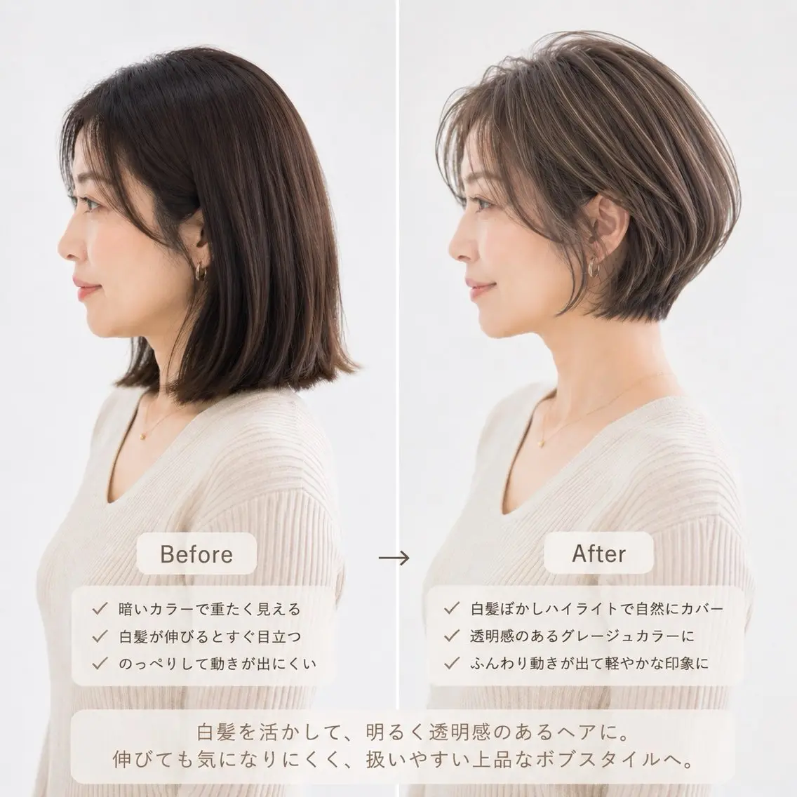 ショート カラー カット ヘアカラー 白髪ぼかし×ショート 天王町×玉山直哉のヘアスタイル