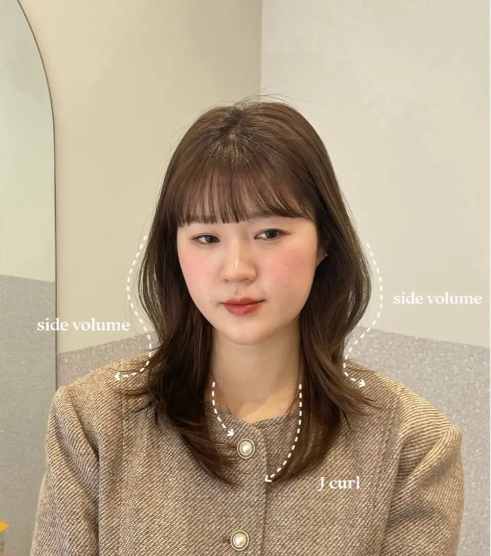 ミディアム 韓国風ヘア レイヤーカット カット ヘアカラー トリートメント ❤︎︎韓国ヘア❤︎︎ 𝑺𝒉𝒊𝒉𝒐のヘアスタイル