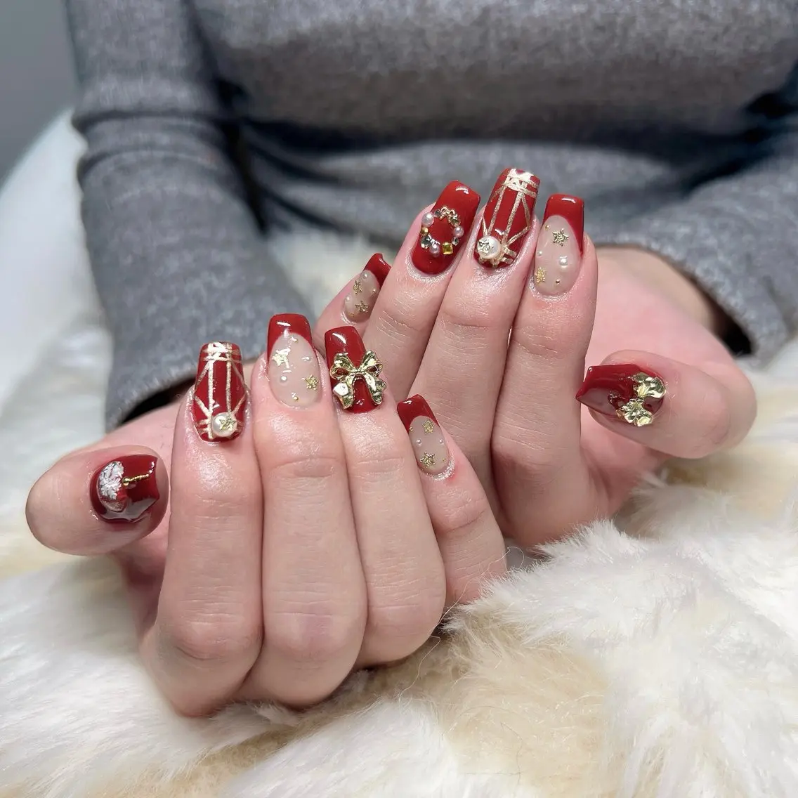 ネイル 冬ネイル クリスマス ハンドネイル nail salon MUAのネイルデザイン