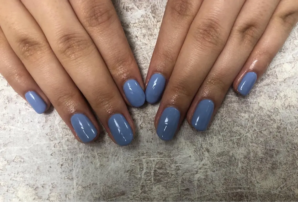 ネイル ブルー ワンカラーネイル パープル ハンドネイル mogunail &blowのネイルデザイン