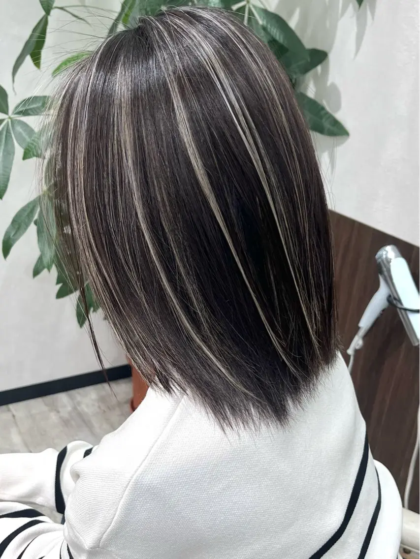 ミディアム カラー ヘアアレンジ ハイライトカラー ハイライト Belle hair Design青野大貴のヘアスタイル
