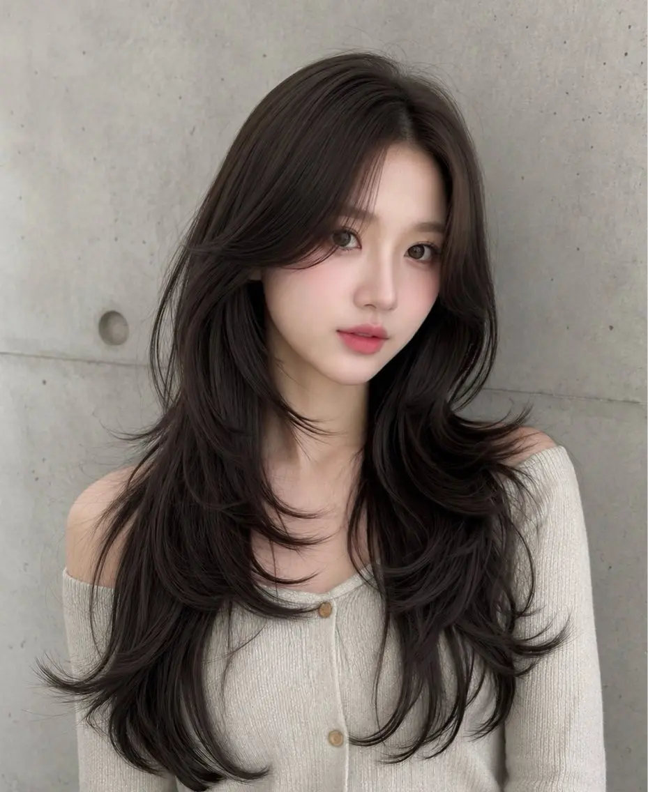 セミロング カラー ヘアアレンジ グレージュ くびれヘア 顔まわりレイヤー ハッシュカット 韓国風ヘア カット ヘアカラー トリートメント 🌫️大人韓国ヘア 🌫️naoyaのヘアスタイル