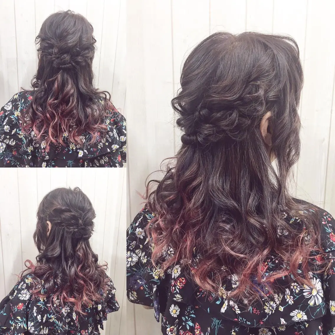 セミロング ヘアアレンジ 簡単アレンジ 角田 安のヘアスタイル