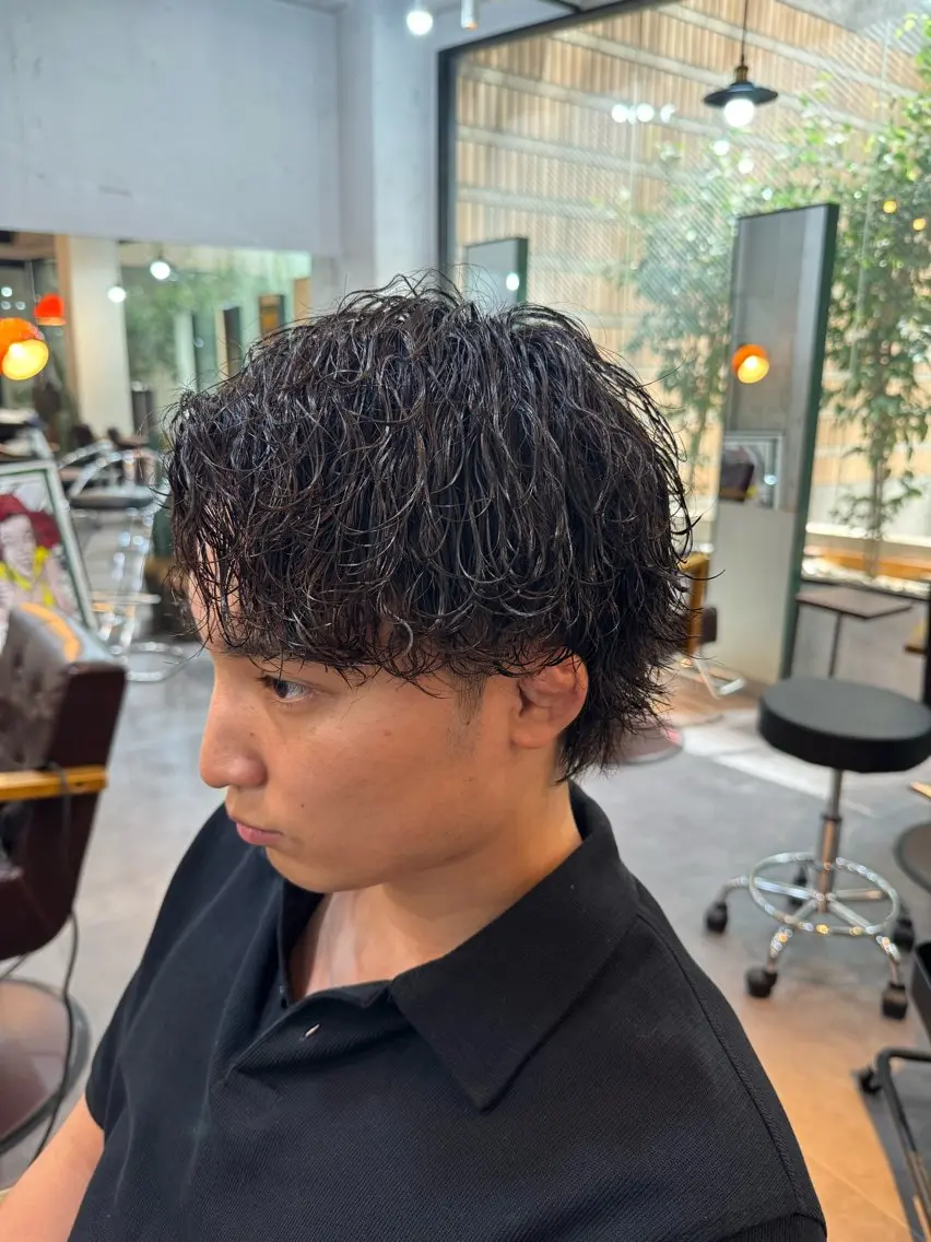 ミディアム カラー パーマ メンズ カット パーマ HRABRA ゆづきのヘアスタイル