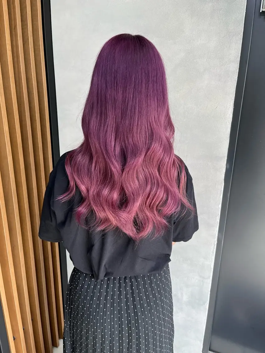 セミロング ピンクラベンダー ボブカット艶髪 酸性ストレート響太のヘアスタイル