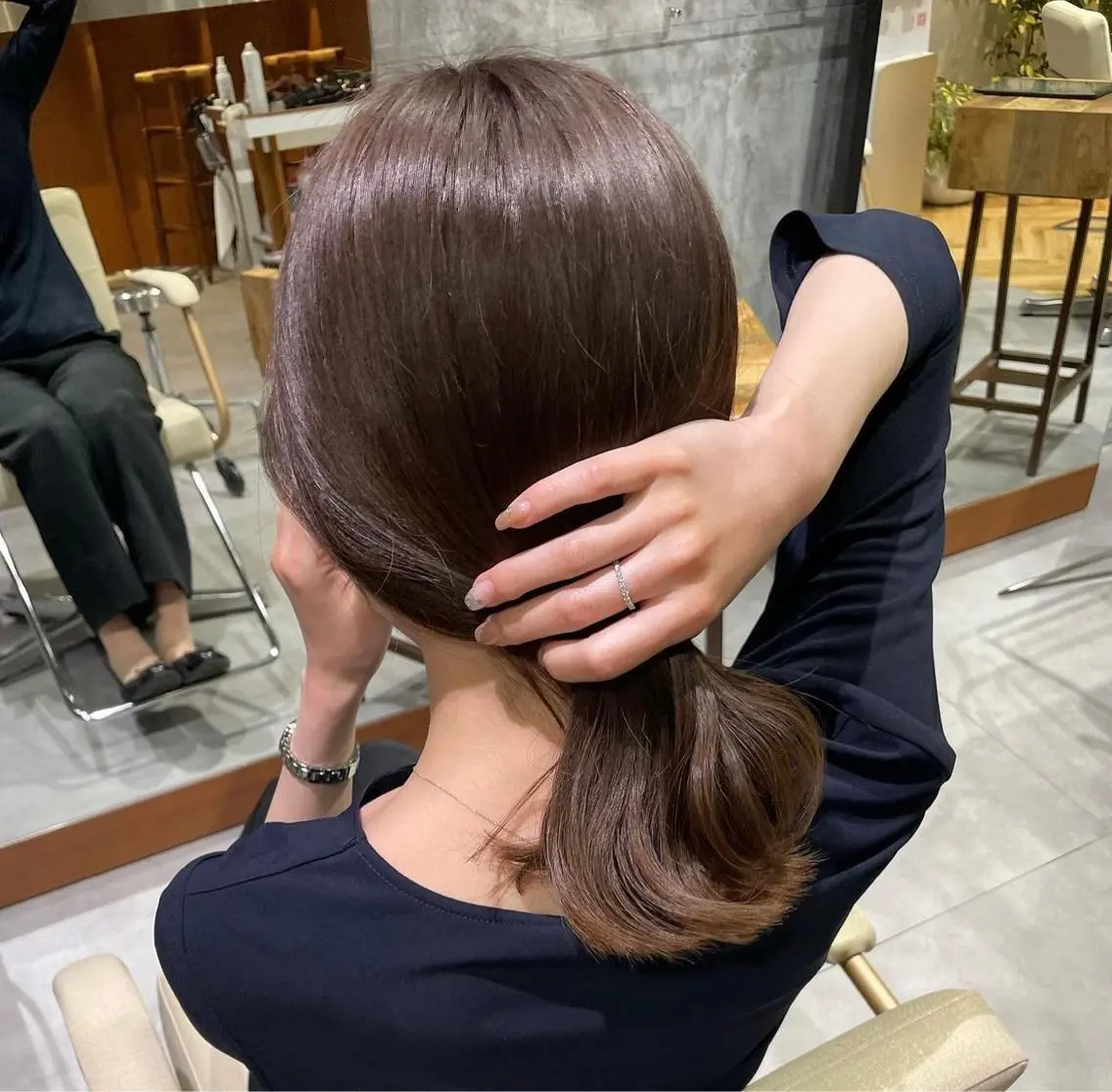 セミロング カラー ベージュカラー 似合わせカット/ 青竹真璃亜のヘアスタイル