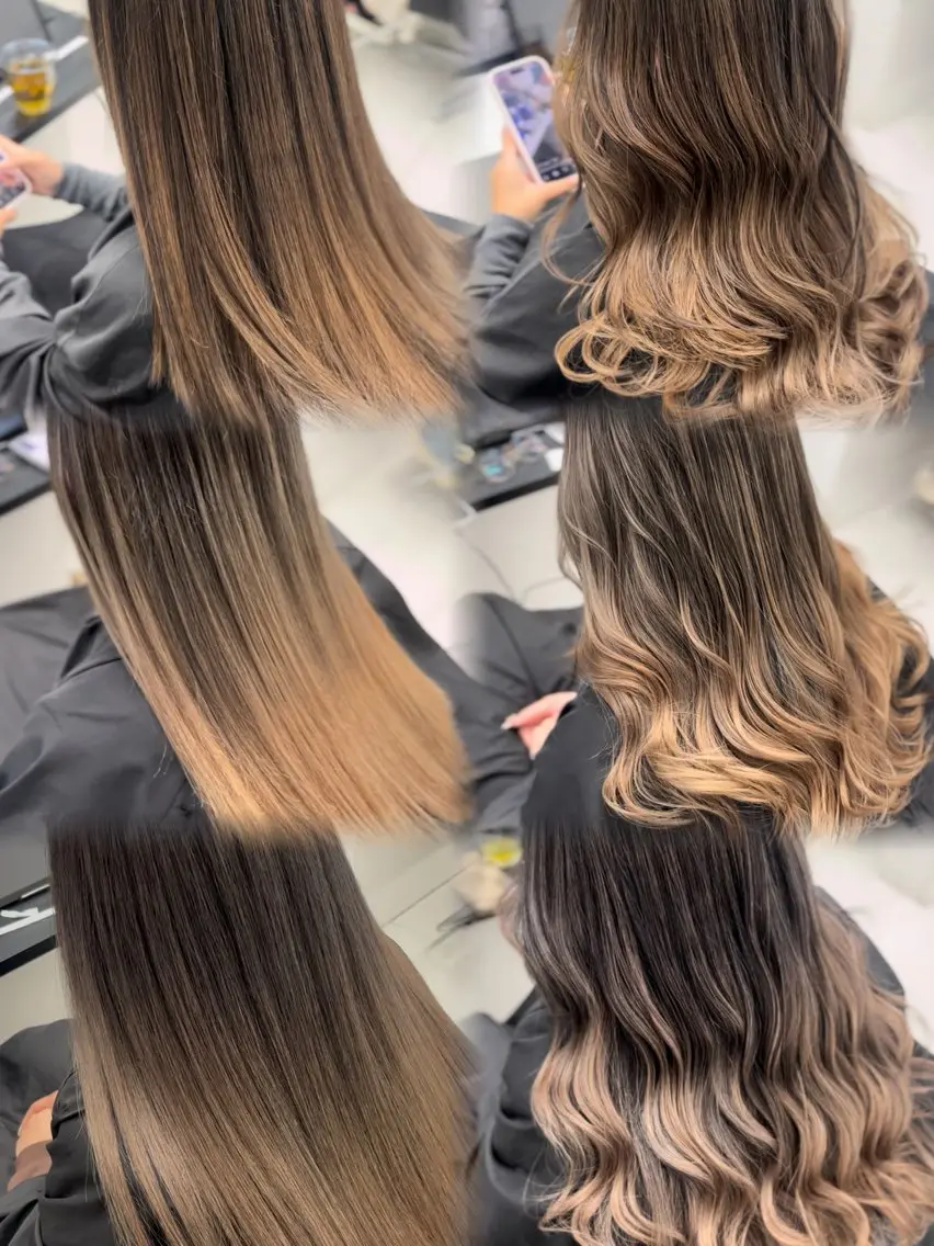 ロング ハイライト レイヤーカット ヘアカラー トリートメント ⚜️バレイヤージュの 小池柚葉⚜️のヘアスタイル