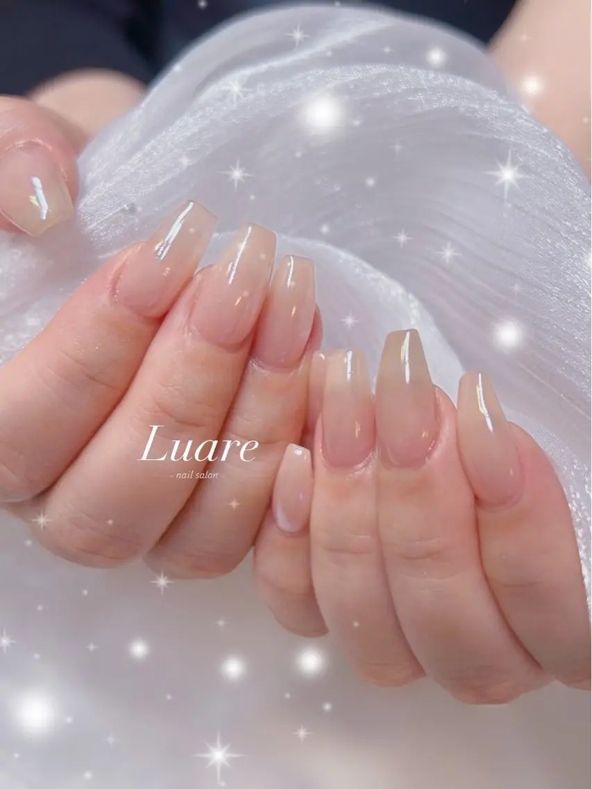 ネイル オフィスネイル ワンカラーネイル ピンク シンプルネイル ホワイト ハンドネイル NailSalon Luare 大阪本町のネイルデザイン