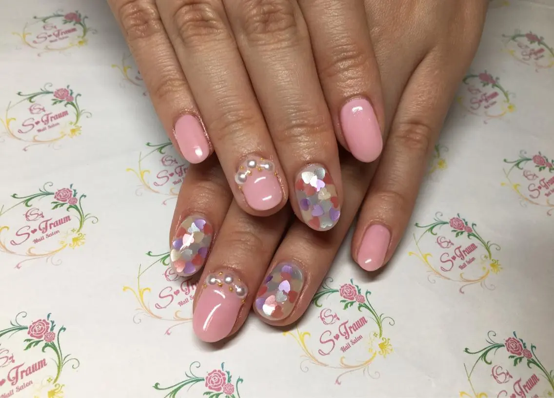 ネイル ハート 春ネイル Nail Salon S-Traumのネイルデザイン