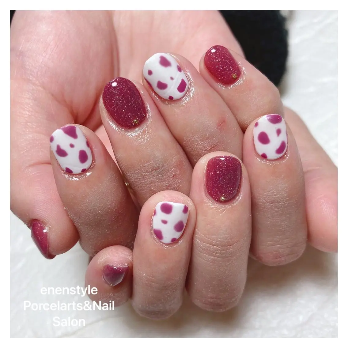 ミディアム ネイル ハンドネイル 🐾enen style 🐾のネイルデザイン