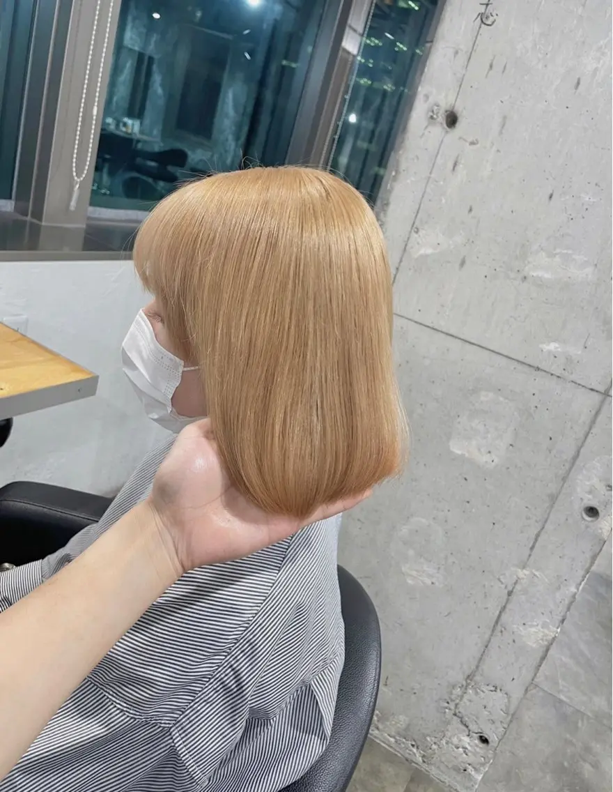 ミディアム カラー ヘアカラー トリートメント ヘッドスパ ヘアセット ベージュカラー💖 やすひろのヘアスタイル