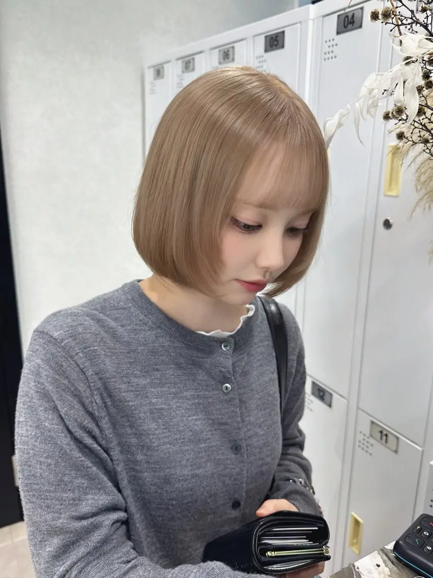 ミディアム カラー ヘアカラー 透明感•ハイトーン /🪽ゆずほ🪽のヘアスタイル