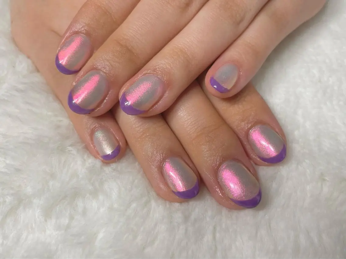 ネイル オーロラネイル フレンチネイル riri-nail Rie Endoのネイルデザイン