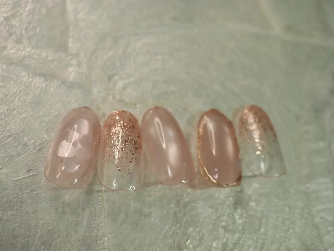 ネイル オーロラネイル 桜ネイル フラワーネイル フットネイル フレンチネイル kiki nail たまプラーザのネイルデザイン