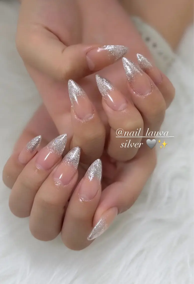 ネイル ラメ(グリッター) ラメグラデーション ハンドネイル nailsalon lauva/京都伏見のネイルデザイン