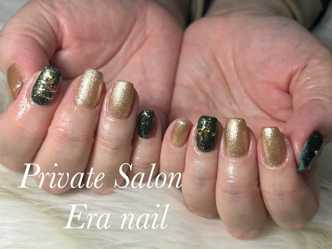 ネイル 冬ネイル クリスマス ハンドネイル Era nailのネイルデザイン