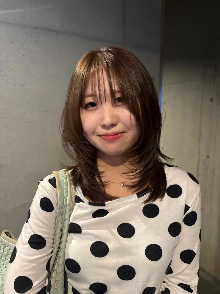 ミディアム カラー カット ヘアカラー トリートメント 韓国レイヤー/透明感 カラー/RIN🎀のヘアスタイル
