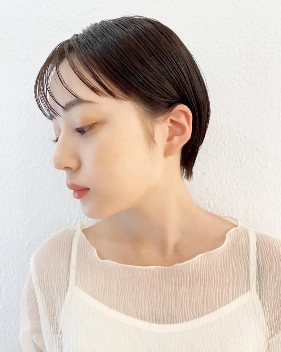 ショート 透明感カラー/ レイヤー/のりとみのヘアスタイル