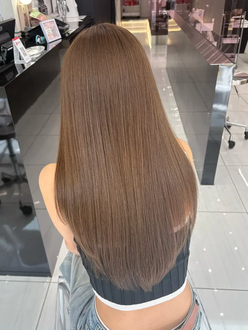 ロング カラー カット ヘアカラー トリートメント 新宿/韓国ヘア 中明度カラー/かやのヘアスタイル