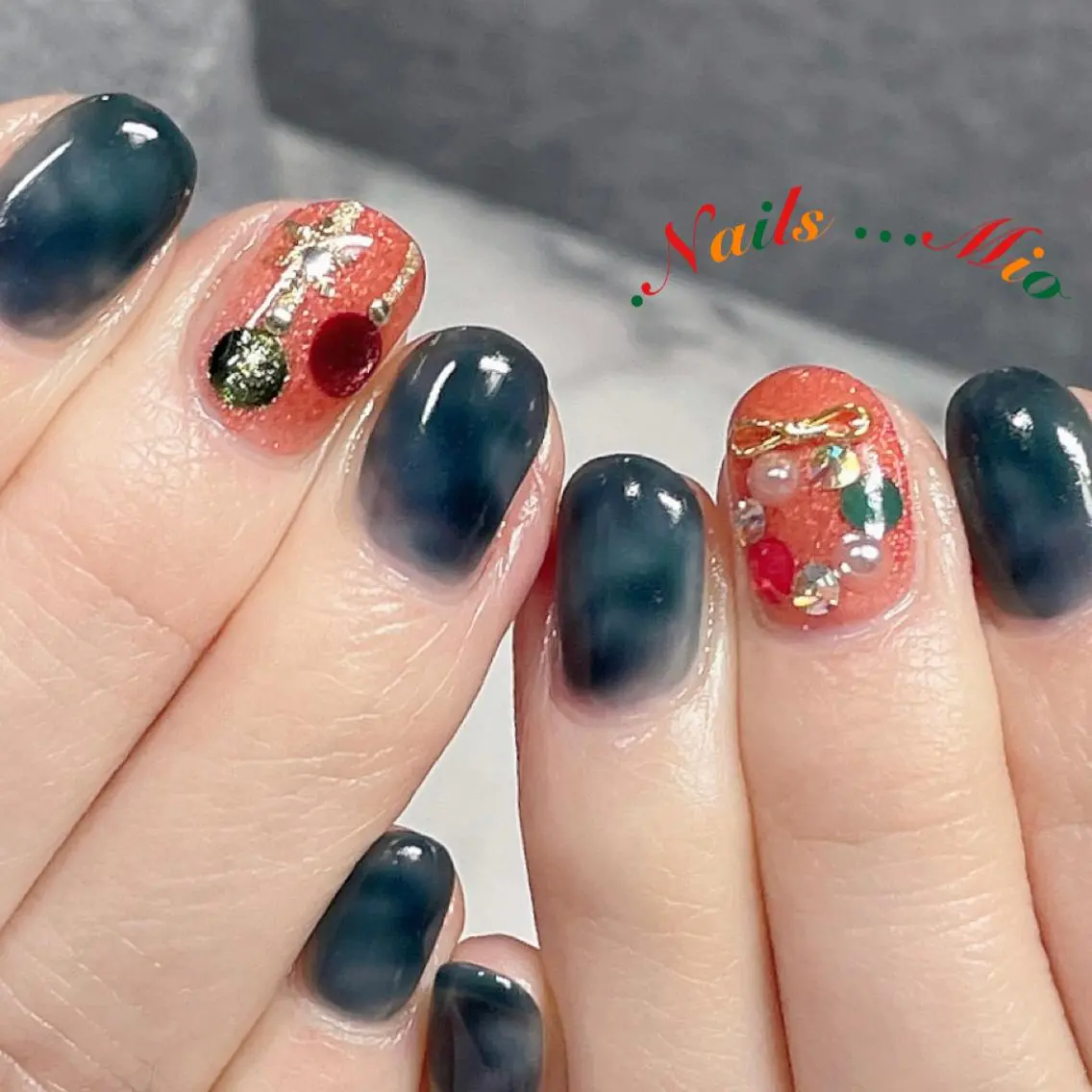 ネイル アートネイル 冬ネイル クリスマス .Nails Mio 赤羽西ネイルサロンのネイルデザイン