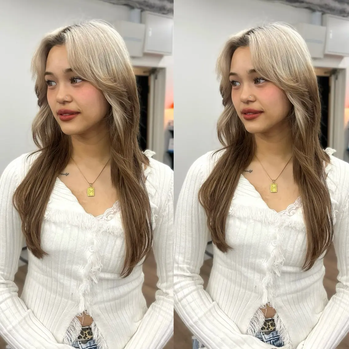 カラー バレイヤージュ 透明感カラー ダブルカラー グレージュ ハイライトカラー ヘアカラー トリートメント 💎髪質改善特化💎 RUITOのヘアスタイル