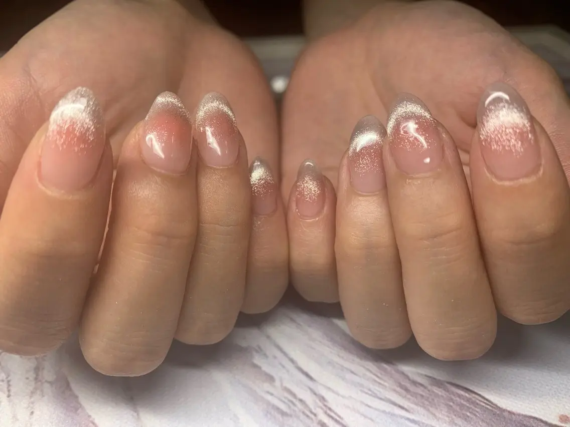 ネイル フレンチネイル ジェルネイル 韓国ネイル マグネットネイル マグネットフレンチ akina nailsのネイルデザイン