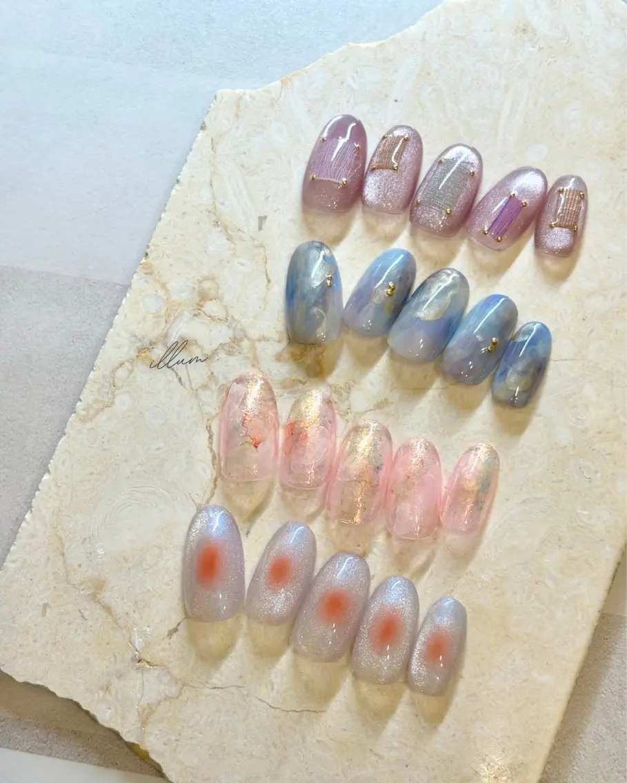 キッズ ネイル ジェルネイル マグネットネイル ミラーネイル ニュアンスネイル オフィスネイル illum hicariのネイルデザイン