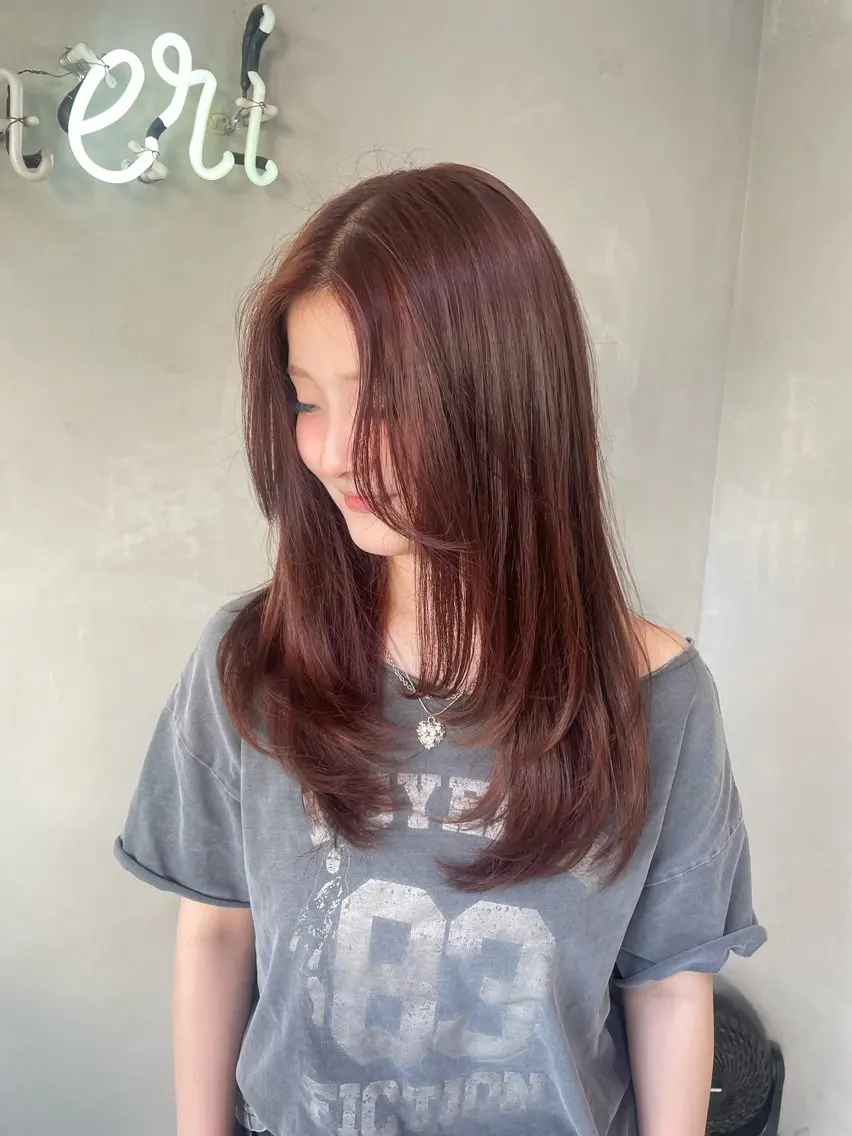 セミロング カラー カット ヘアカラー トリートメント 新宿/透明感カラー/ 髪質改善/桜良のヘアスタイル