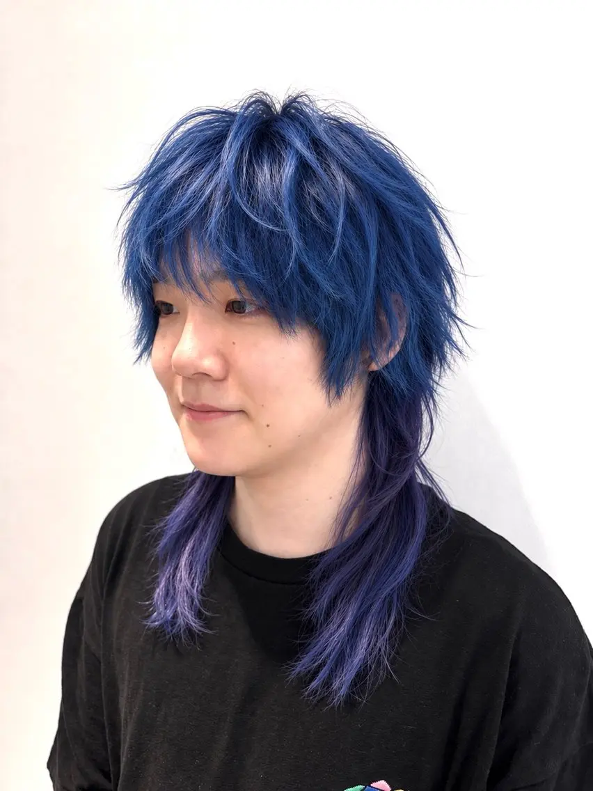 セミロング カラー 笠原 健人のヘアスタイル