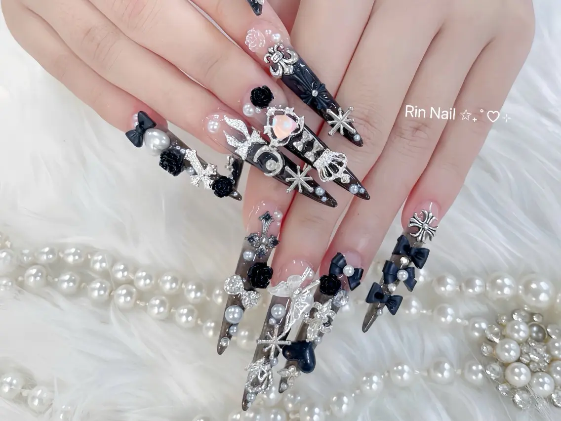 ネイル ブルー ジェルネイル ガーリー グラデーション グリーン ハンドネイル Rin Nail 新大久保店のネイルデザイン