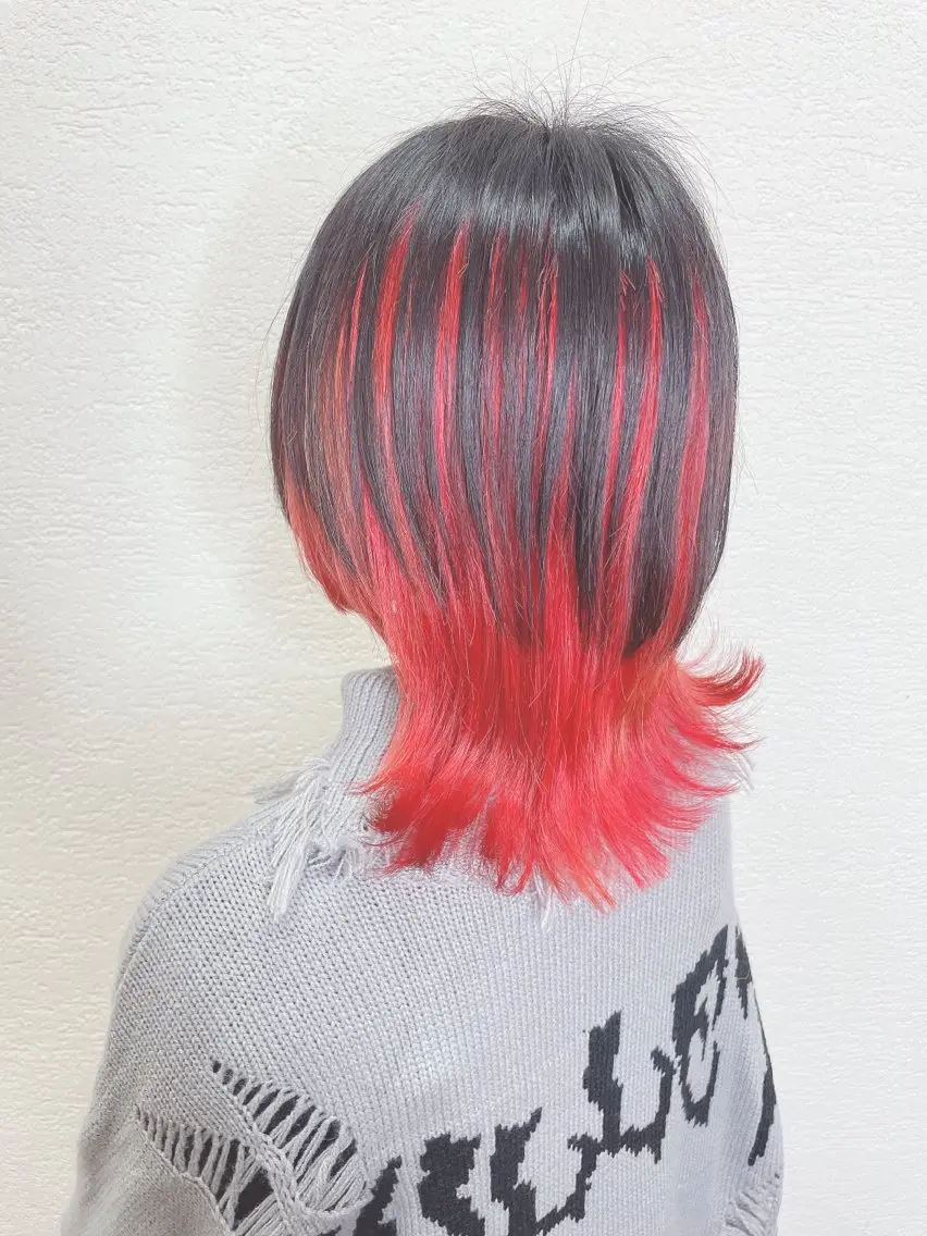 ショート カラー レッドカラー ウルフカット カット ヘアカラー トリートメント ❣️モードケイズ塚口 和田一将のヘアスタイル