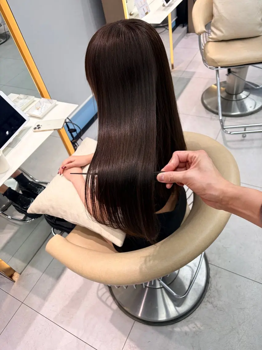 ロング カット 縮毛矯正 トリートメント 《髪質改善✖️オリー ブ🧸》小嶋拓也のヘアスタイル